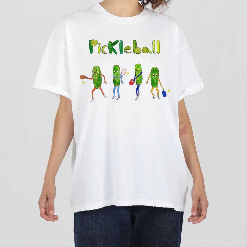 NEW UNFORTUNATE PORTRAIT pickleball boyfriend tee in white